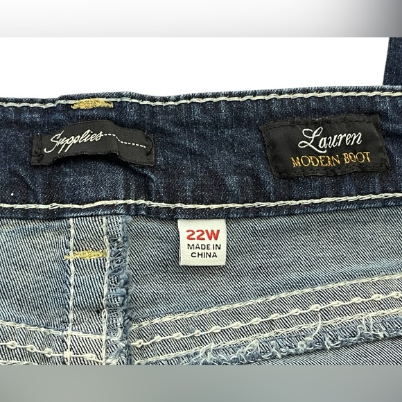 Supplies By Union Bay Lauren Modern Boot Women's Denim Blue Jean Plus Size 22W - Picture 4 of 6